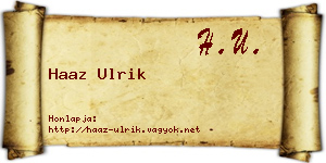 Haaz Ulrik névjegykártya